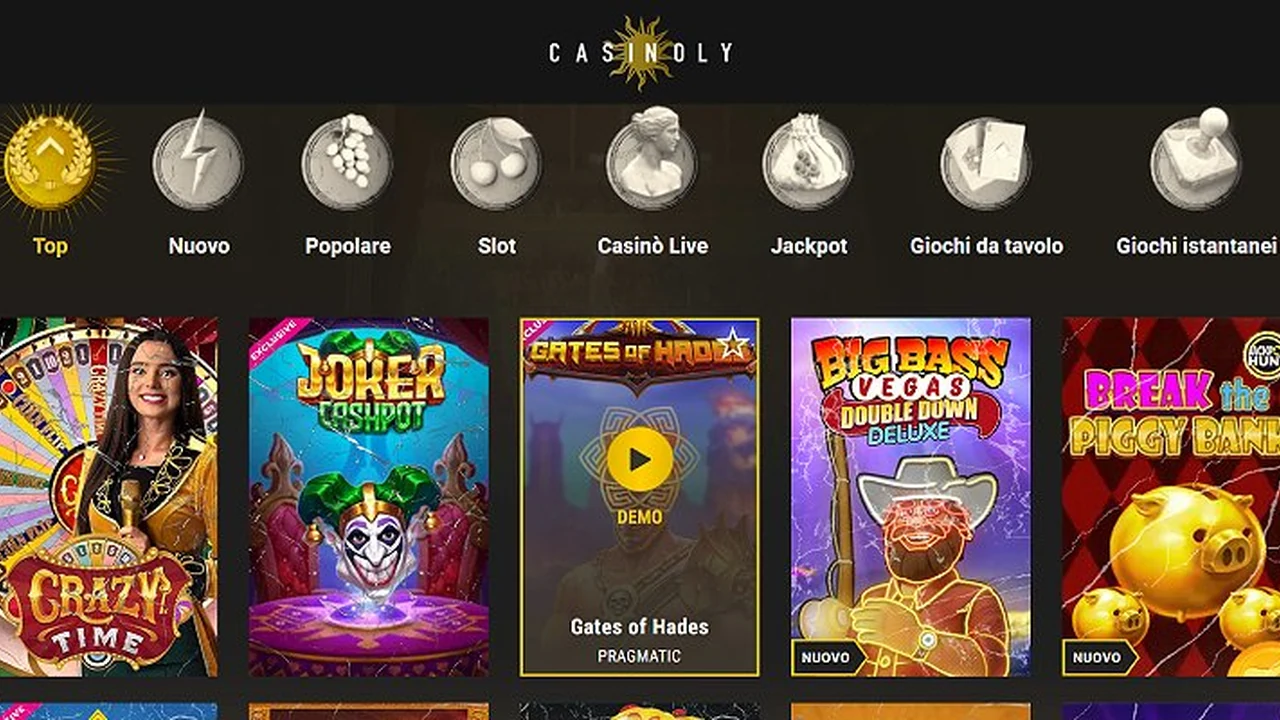 Screenshot del sito Casinoly