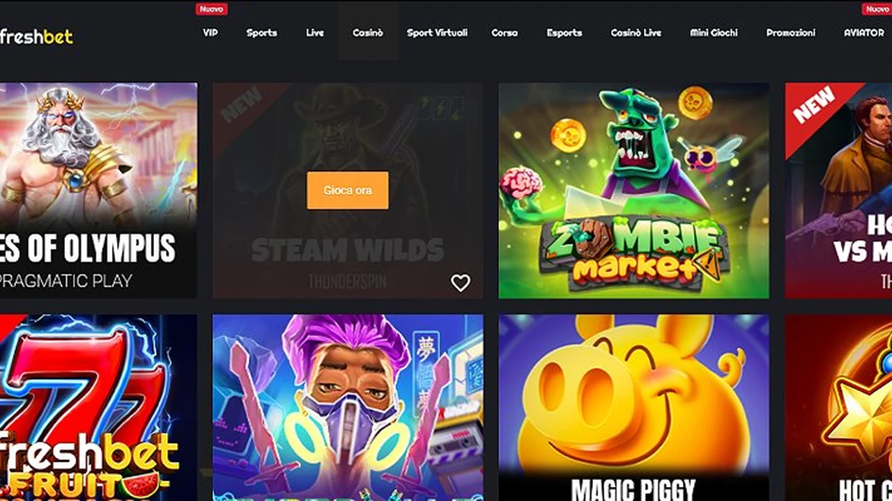 Screenshot del sito Freshbet