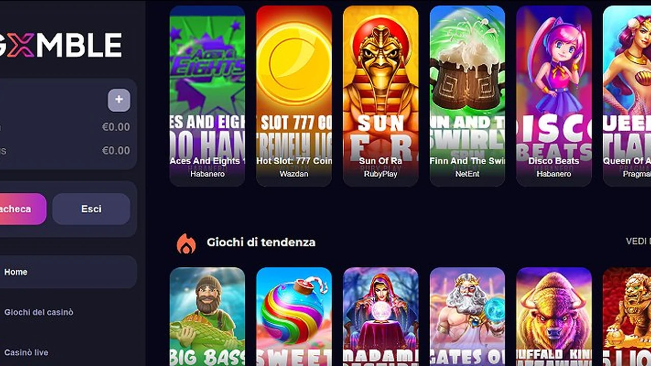 Screenshot del sito Gxmble