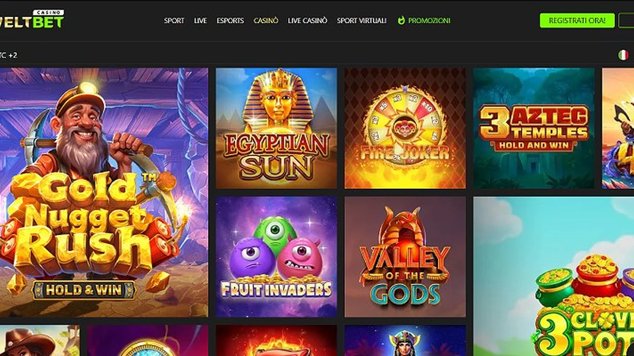 Screenshot del sito Weltbet